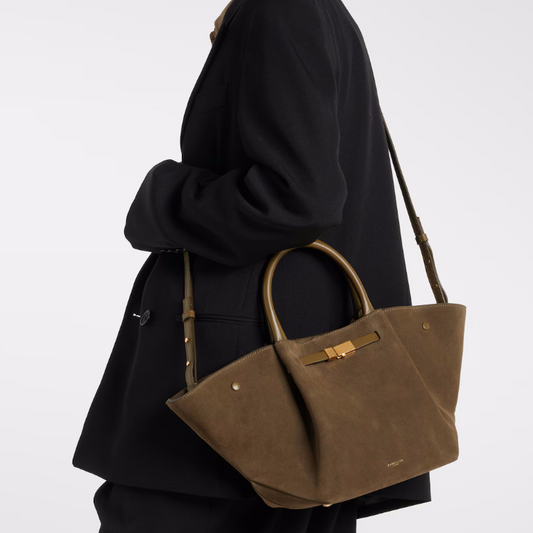 Midi New York suede tote bag